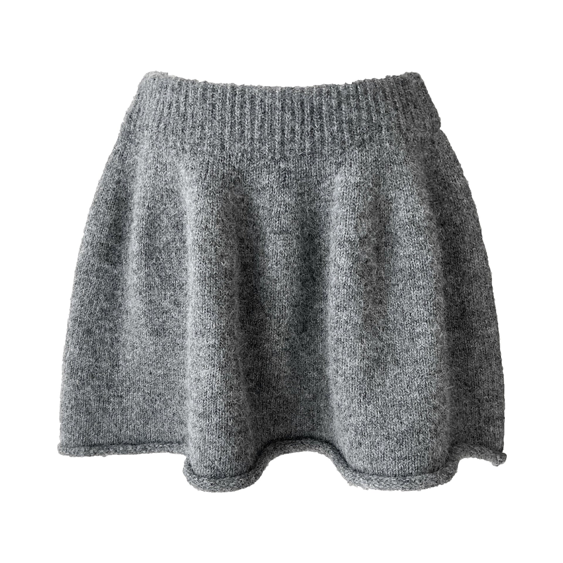 韓系軟糯休閒針織毛衣+卷邊A字短裙-兩件式套裝-3色