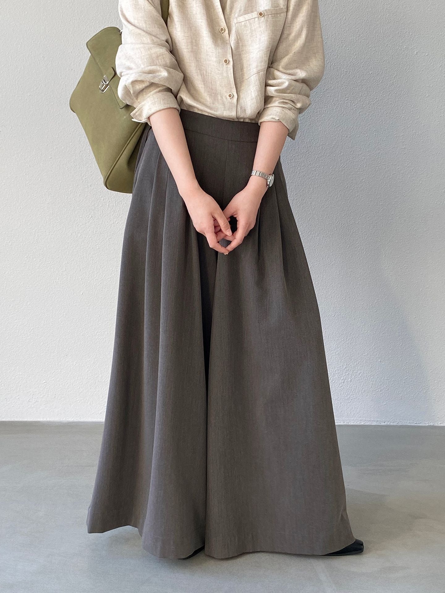 韓系氣質垂感顯瘦高腰西裝闊腿褲-2色