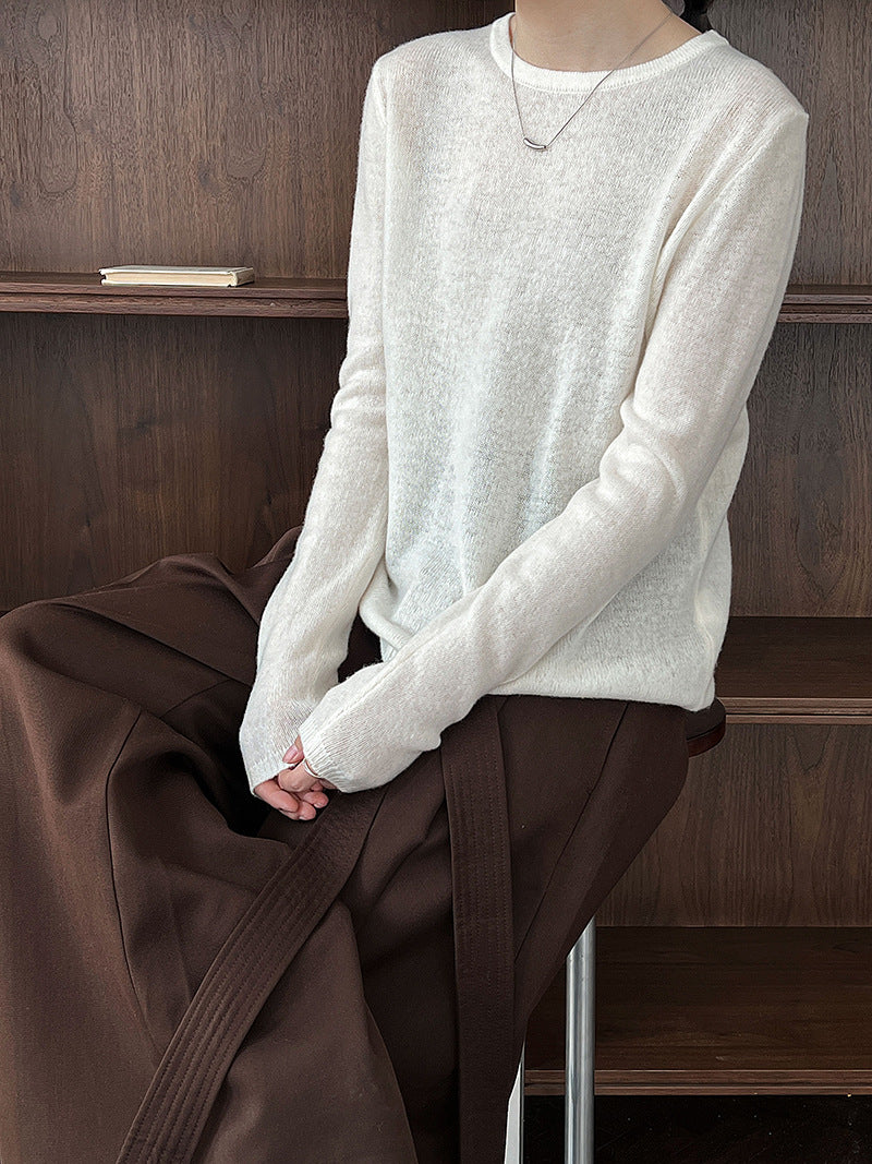 (48H出貨)韓系高級感百搭修身顯瘦羊毛針織打底衫-3色