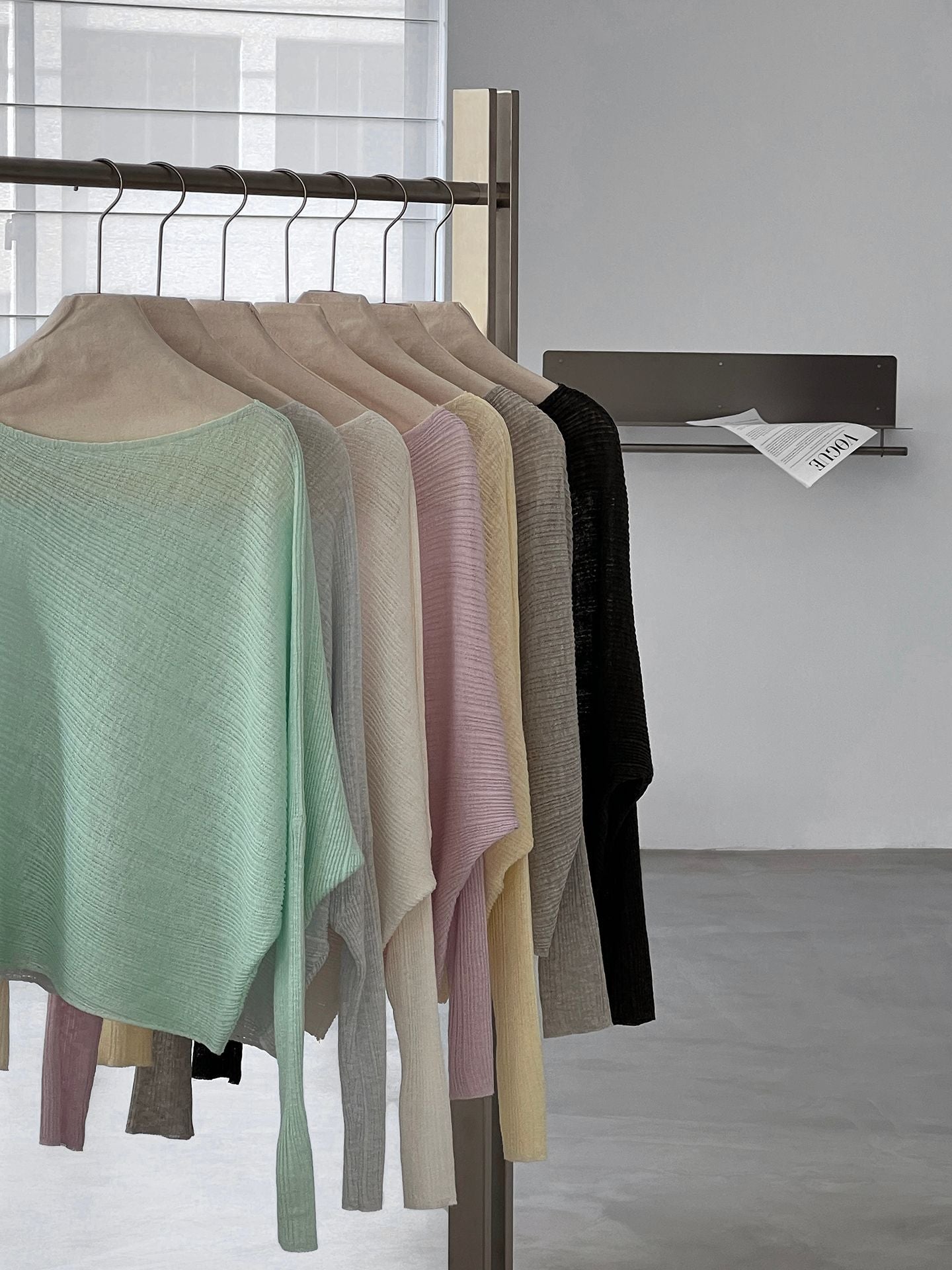 韓系氛圍感慵懶不規則蝙蝠袖針織衫-7色