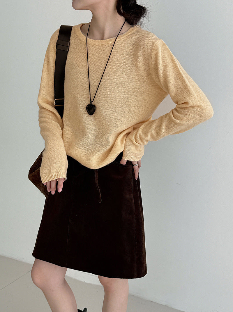 (48H出貨)韓系高級感百搭修身顯瘦羊毛針織打底衫-3色