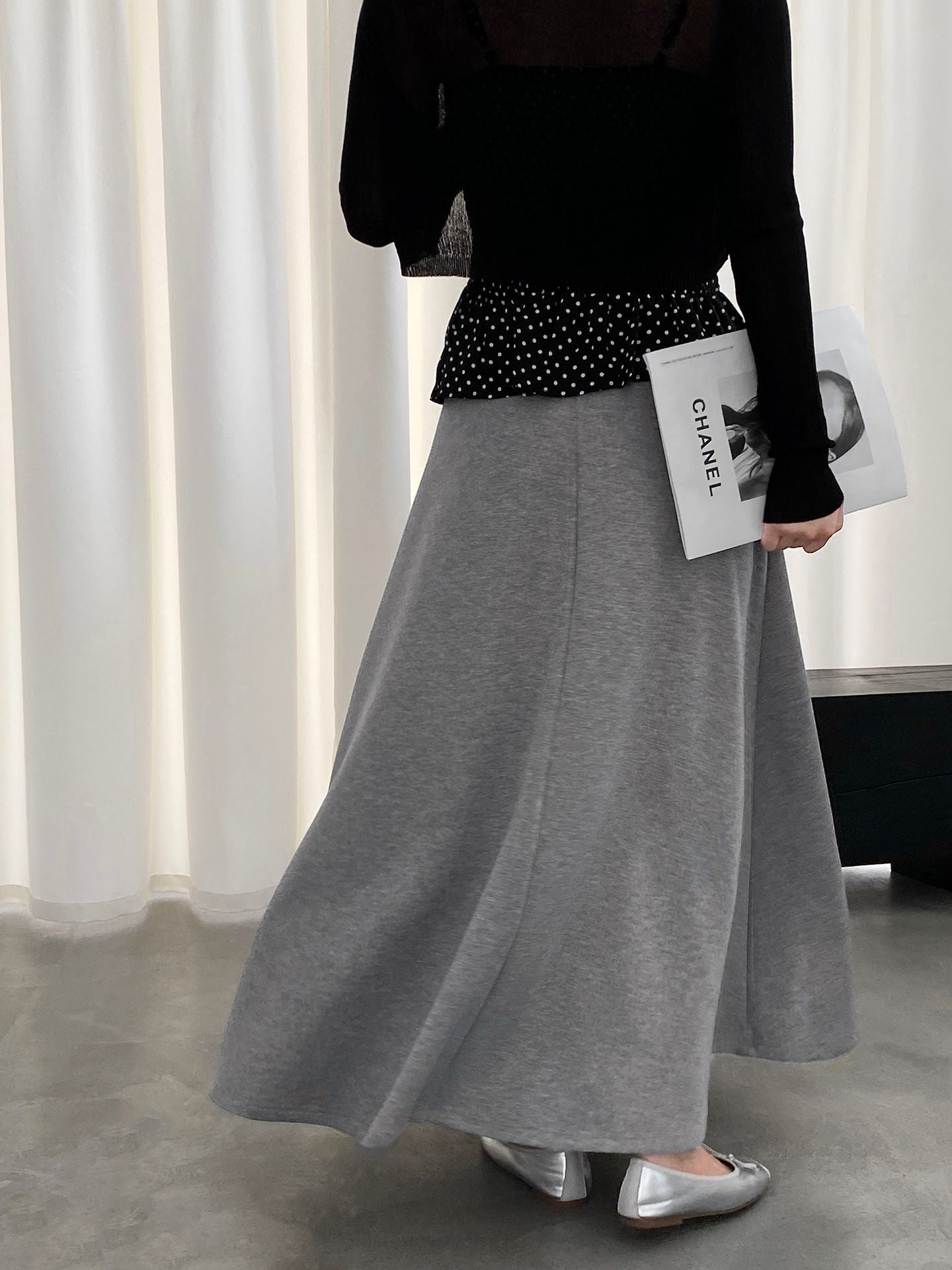 韓系紙片高腰顯瘦遮胯半身裙-2色