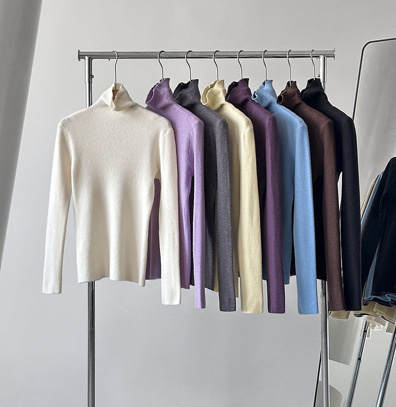 (48H出貨)韓系氣質純色內搭半高領打底衫-8色