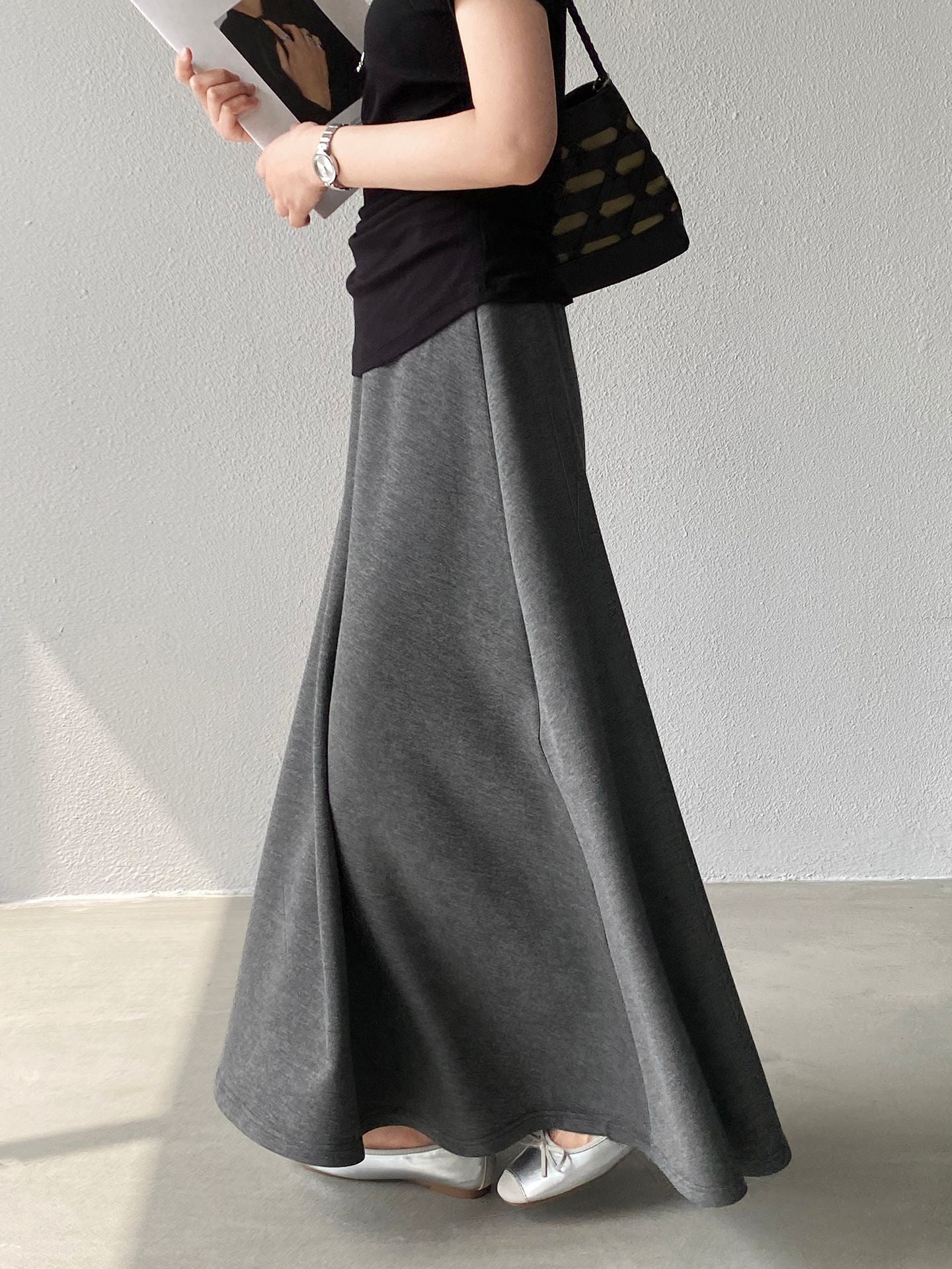 韓系紙片高腰顯瘦遮胯半身裙-2色