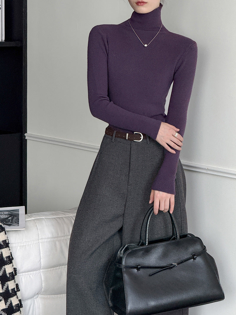 (48H出貨)韓系氣質純色內搭半高領打底衫-8色