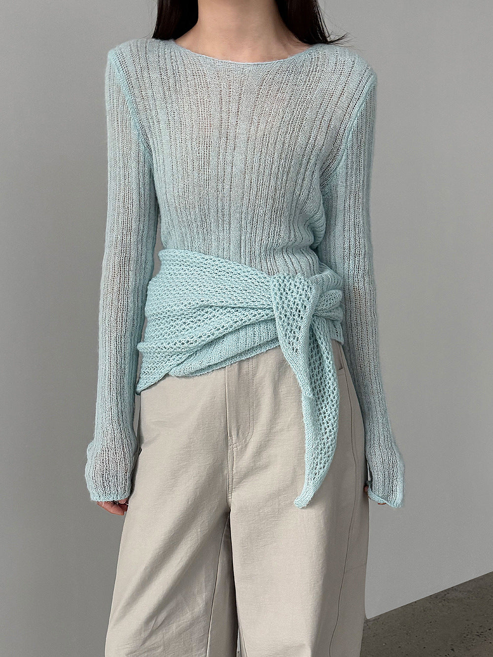 輕奢慵懶軟糯羊毛針織衫+披肩-兩件式套裝-5色