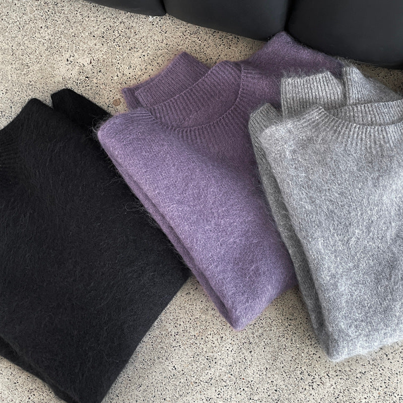 氛圍感圓領軟糯顯瘦羊毛毛衣-6色