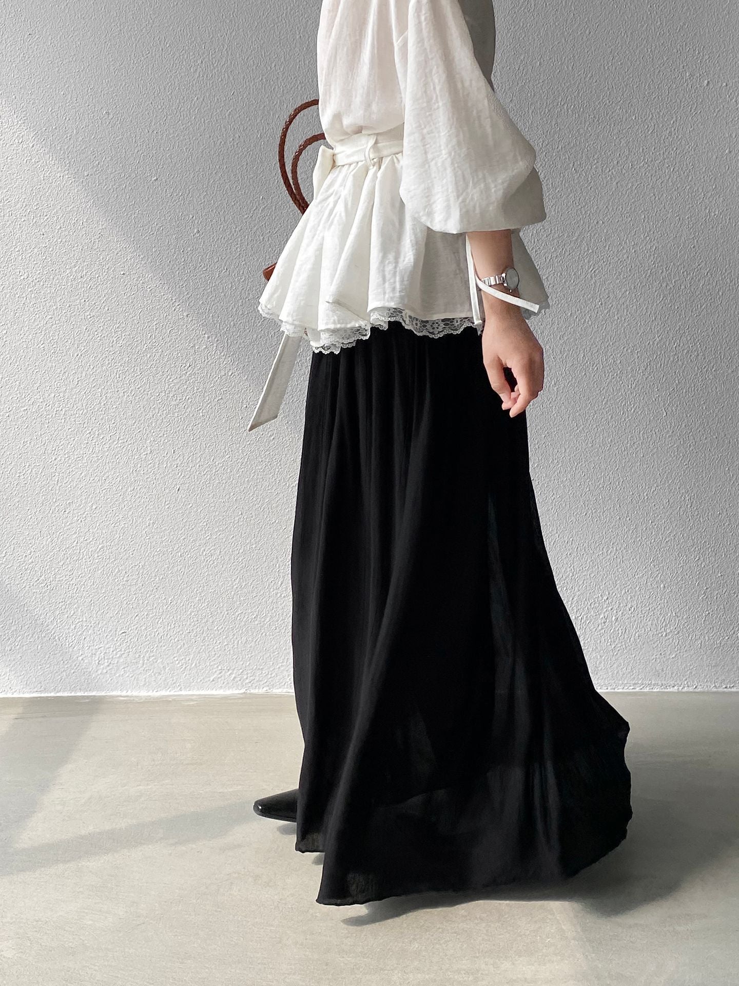 天絲垂墜感氣質優雅百褶半身裙-4色