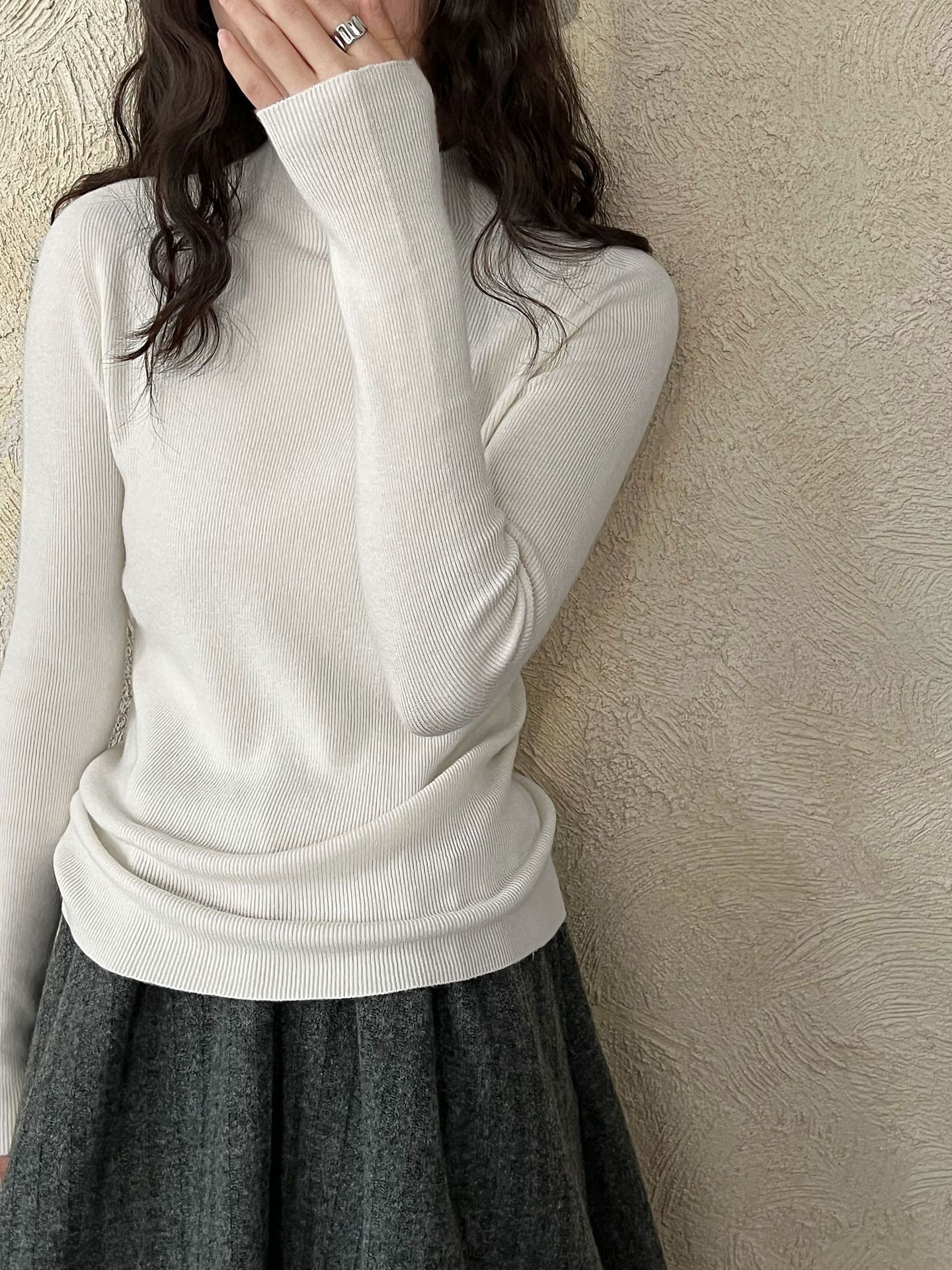 羊毛半高領無縫修身顯瘦內搭打底衫-8色