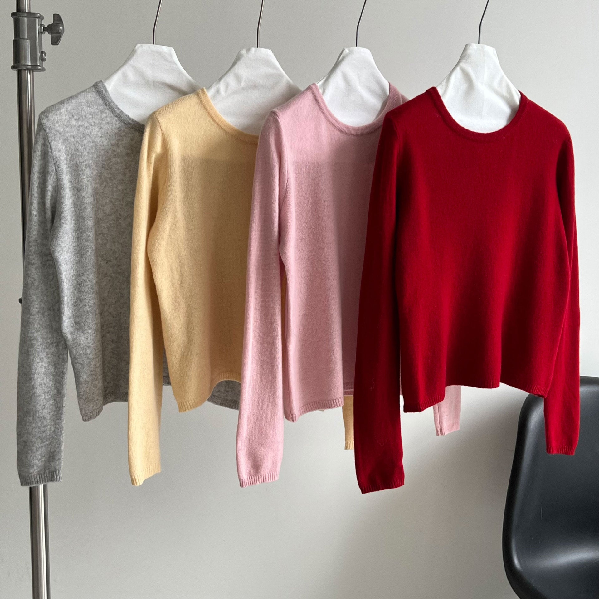 (48H出貨)韓系高級感百搭修身顯瘦羊毛針織打底衫-3色