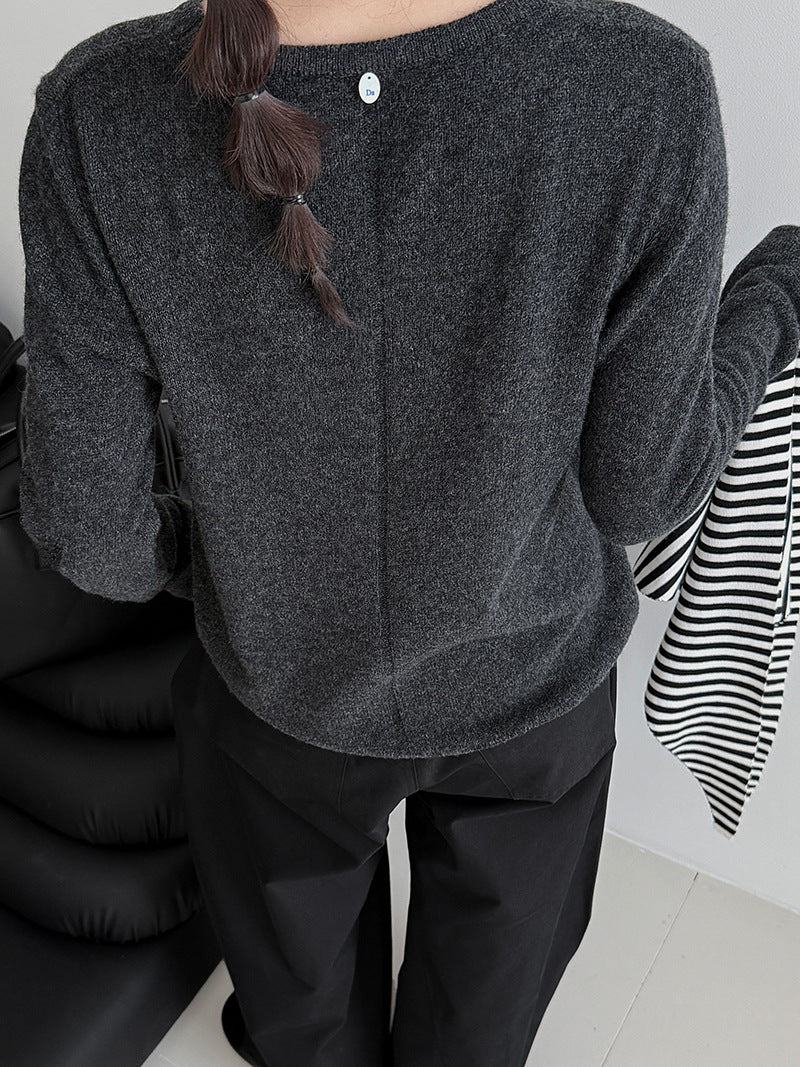 (48H出貨)韓系高級感百搭修身顯瘦羊毛針織打底衫-3色