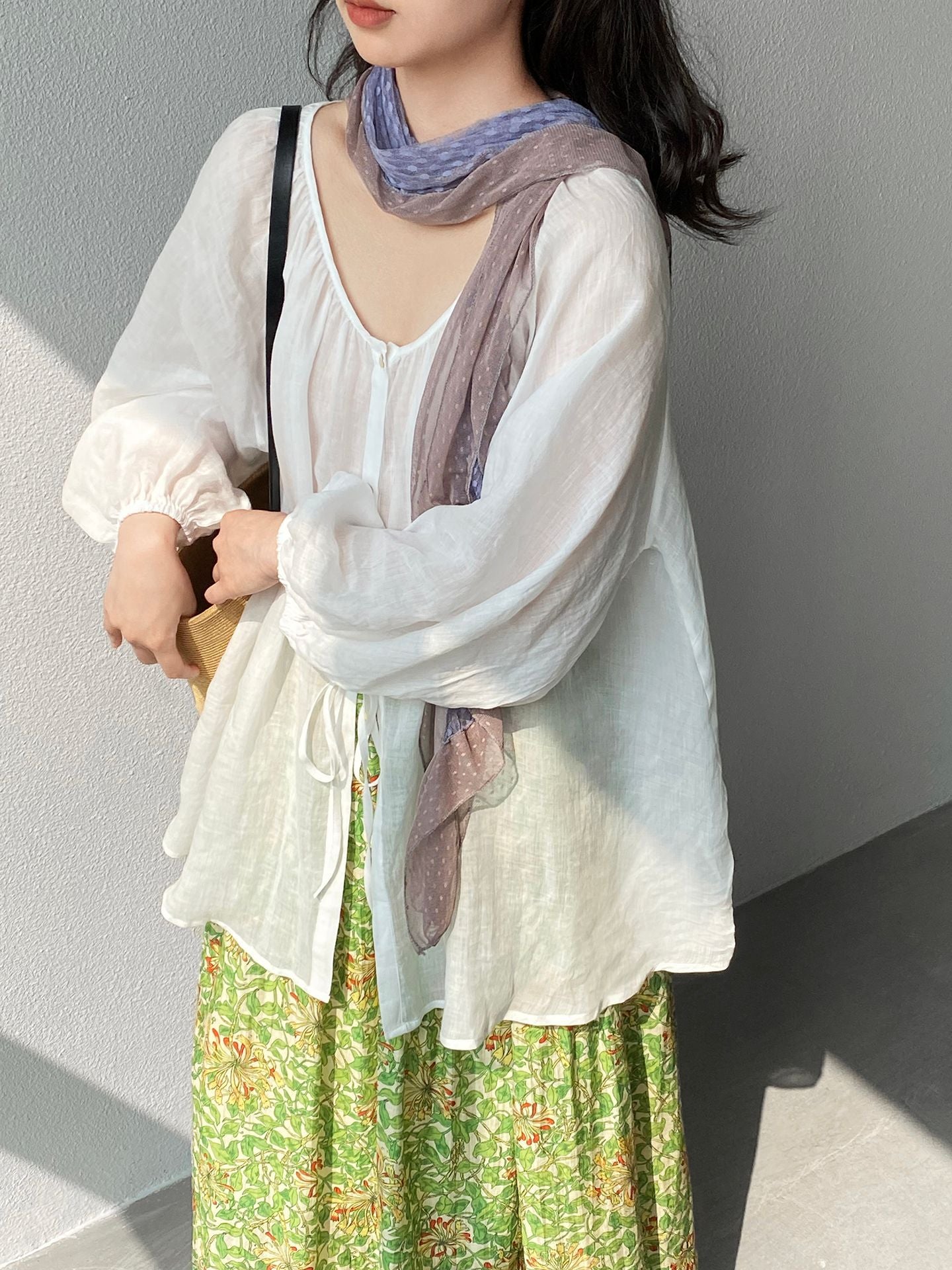 韓系夏田園浪漫小清新碎花半身裙