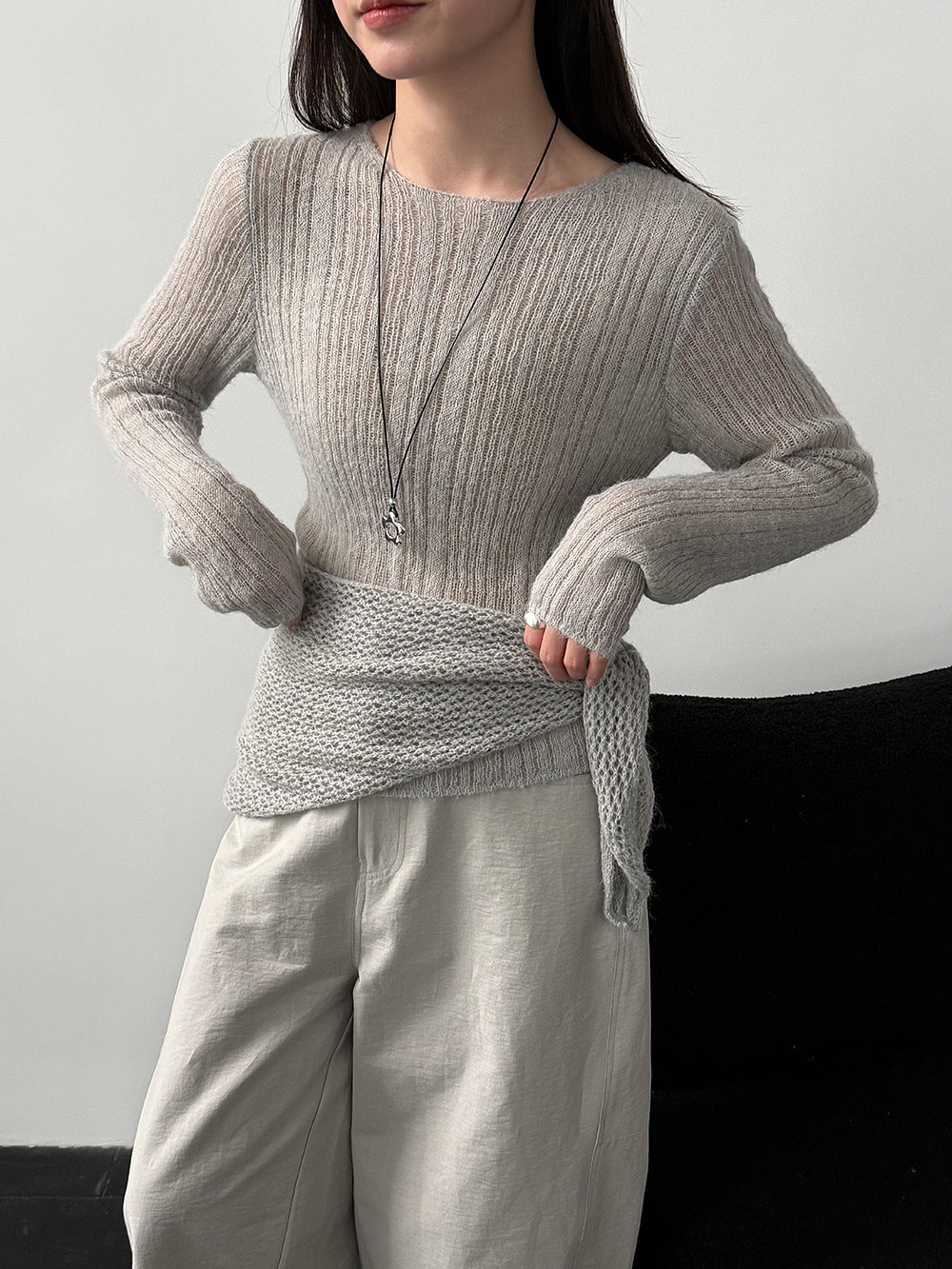 輕奢慵懶軟糯羊毛針織衫+披肩-兩件式套裝-5色