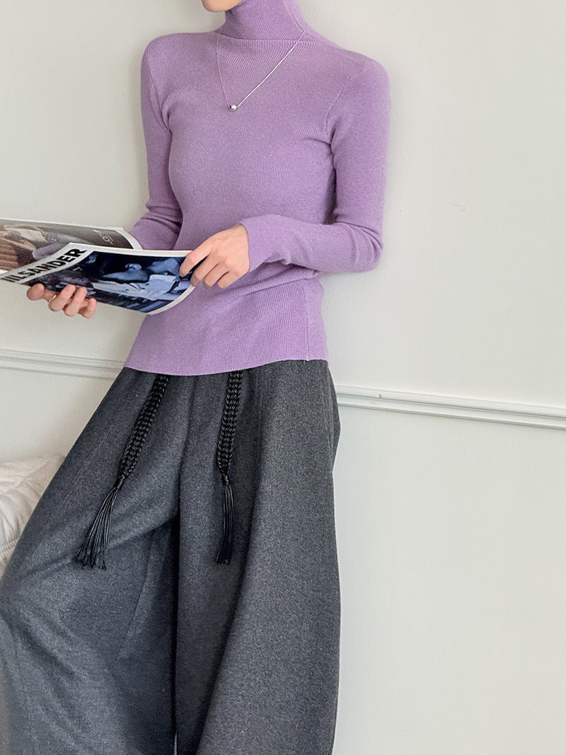 (48H出貨)韓系氣質純色內搭半高領打底衫-8色