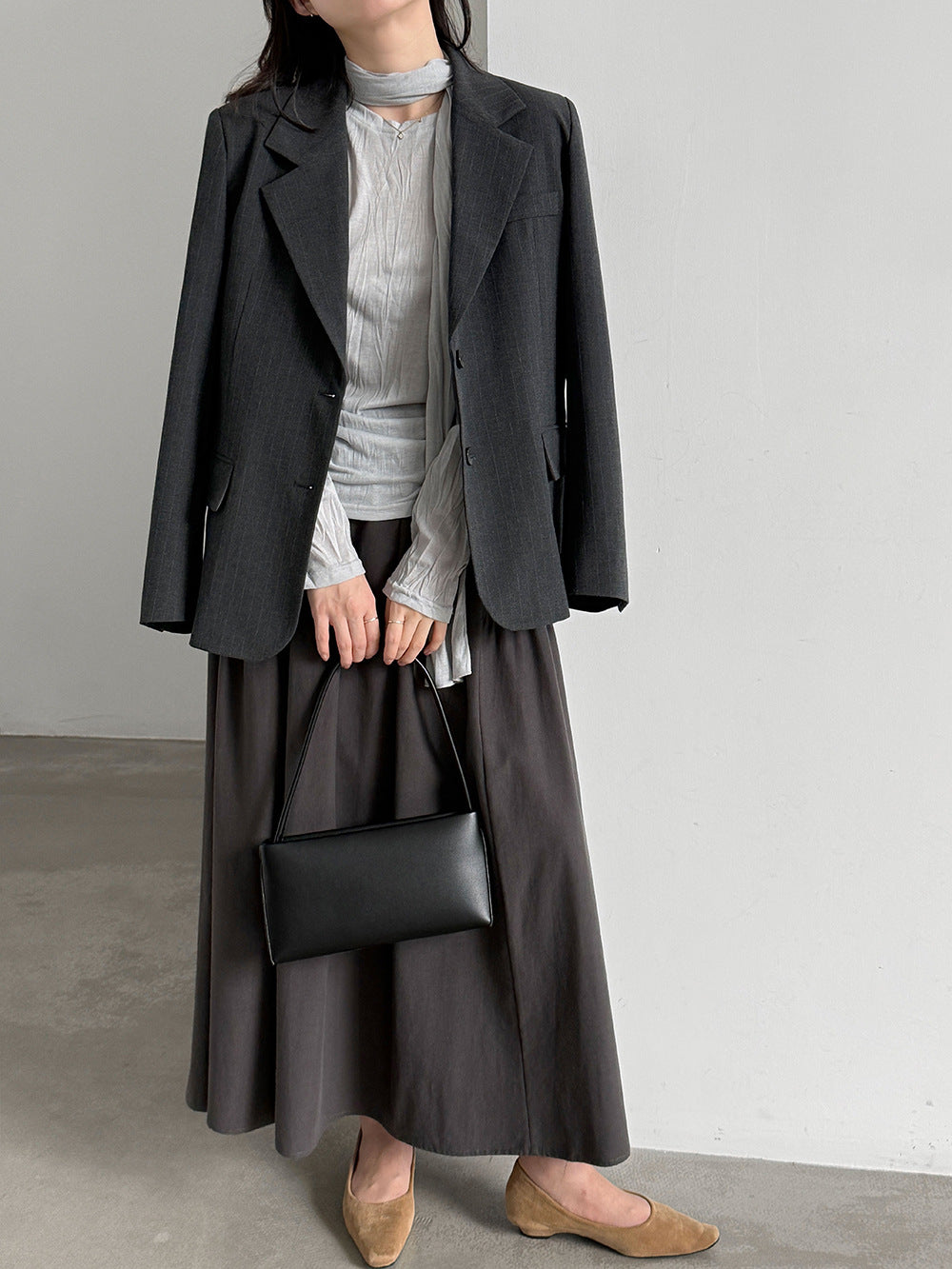 高級感設計感條紋通勤休閒西裝外套