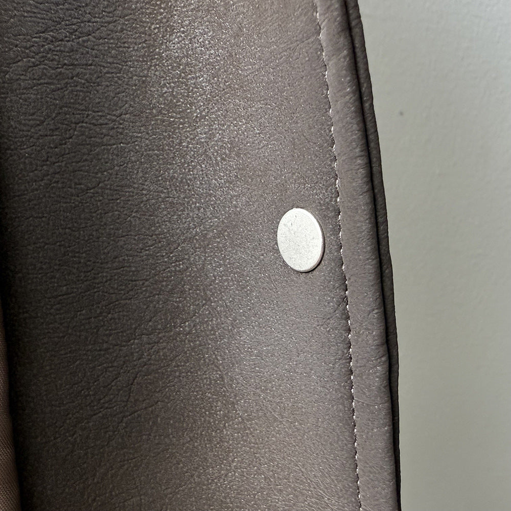 復古休閒疊穿坎肩無袖皮衣馬甲外套-2色