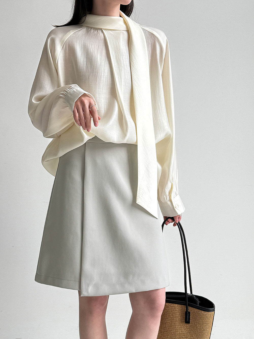 韓版顯瘦不對稱小個子西裝短裙-2色