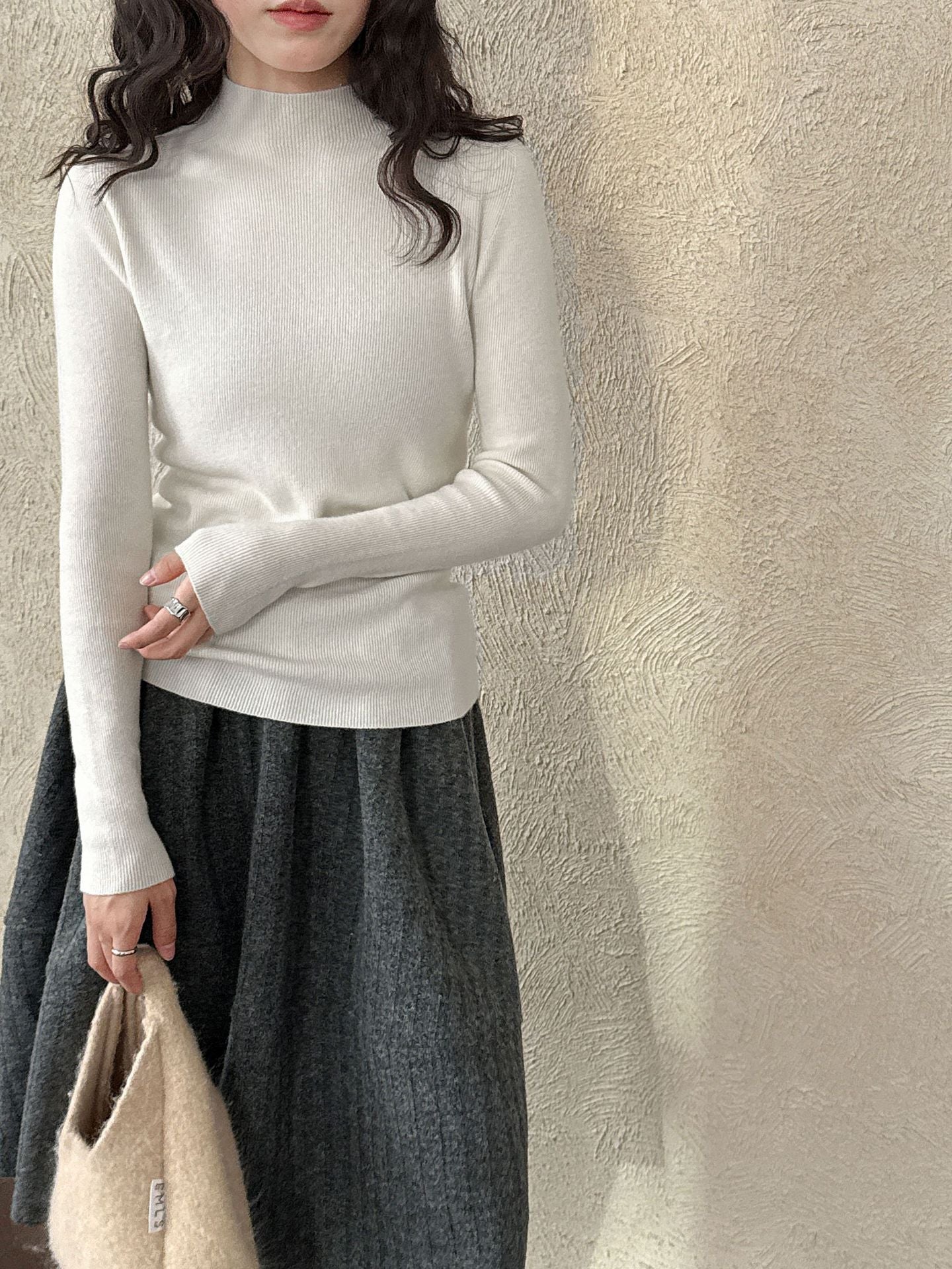 羊毛半高領無縫修身顯瘦內搭打底衫-8色