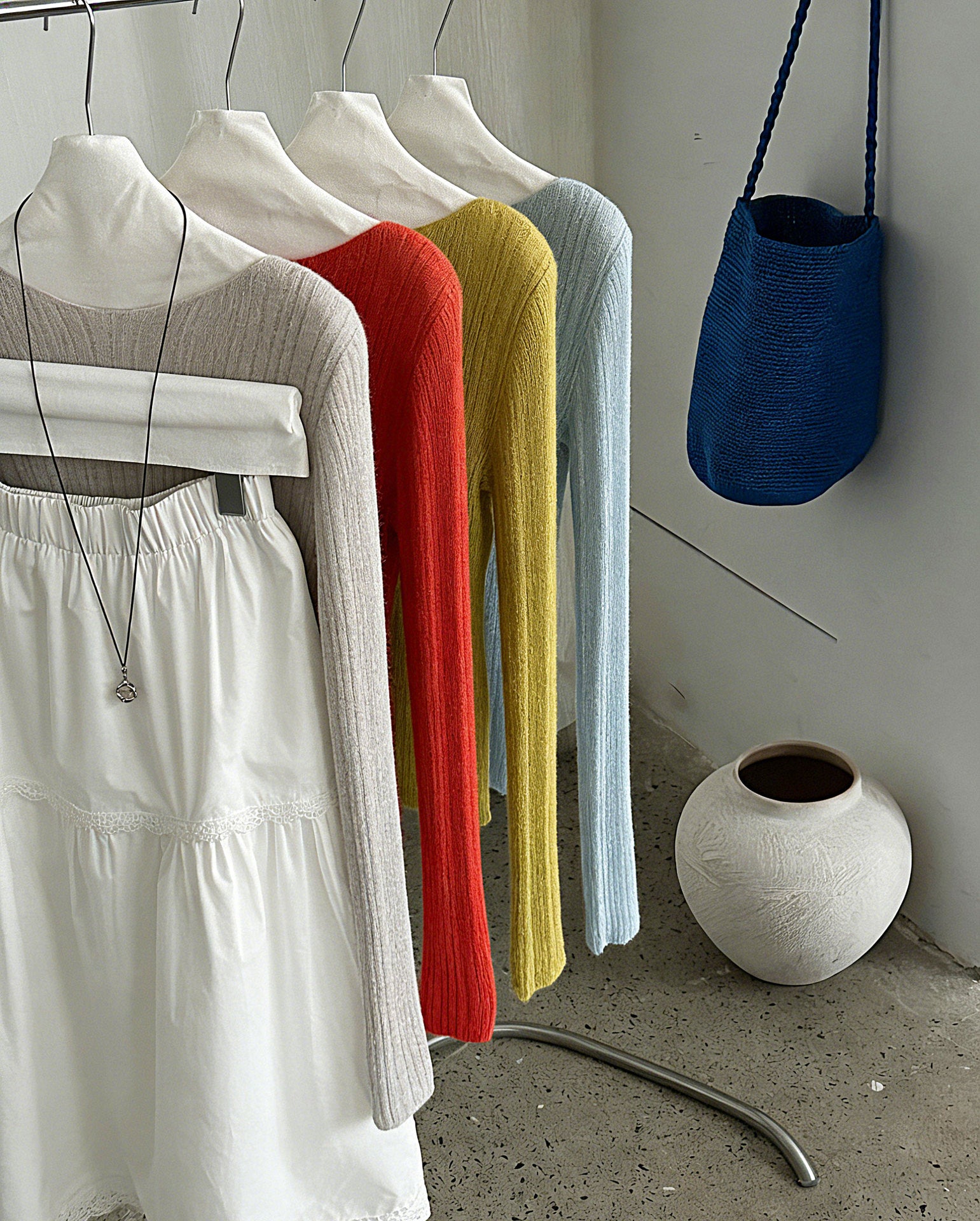 輕奢慵懶軟糯羊毛針織衫+披肩-兩件式套裝-5色