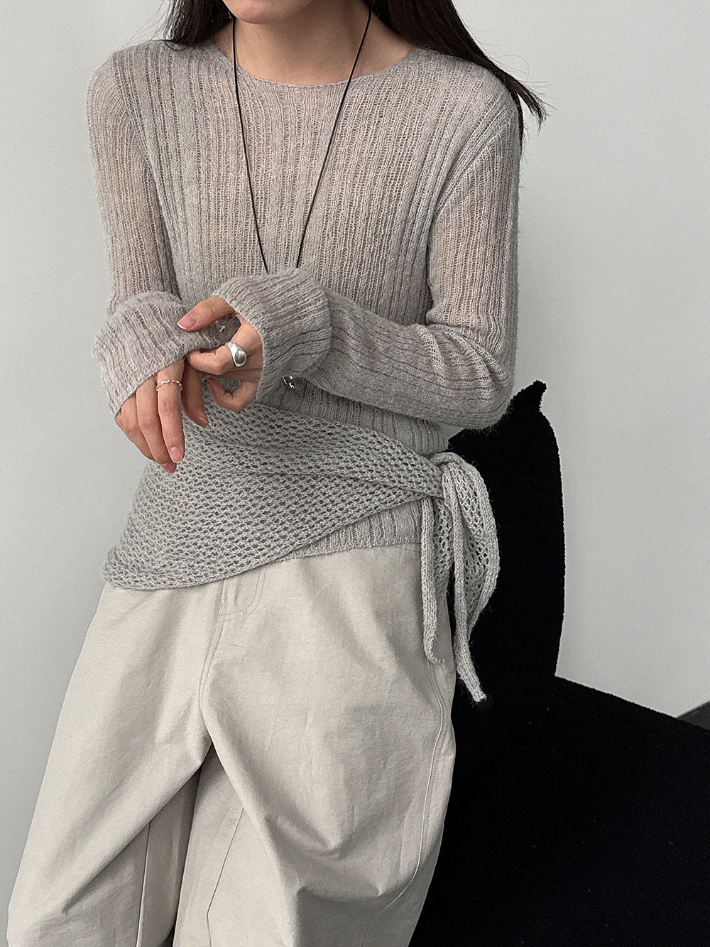 輕奢慵懶軟糯羊毛針織衫+披肩-兩件式套裝-5色