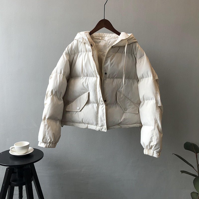韓版小個子保暖連帽羽絨外套 - Moon Peach