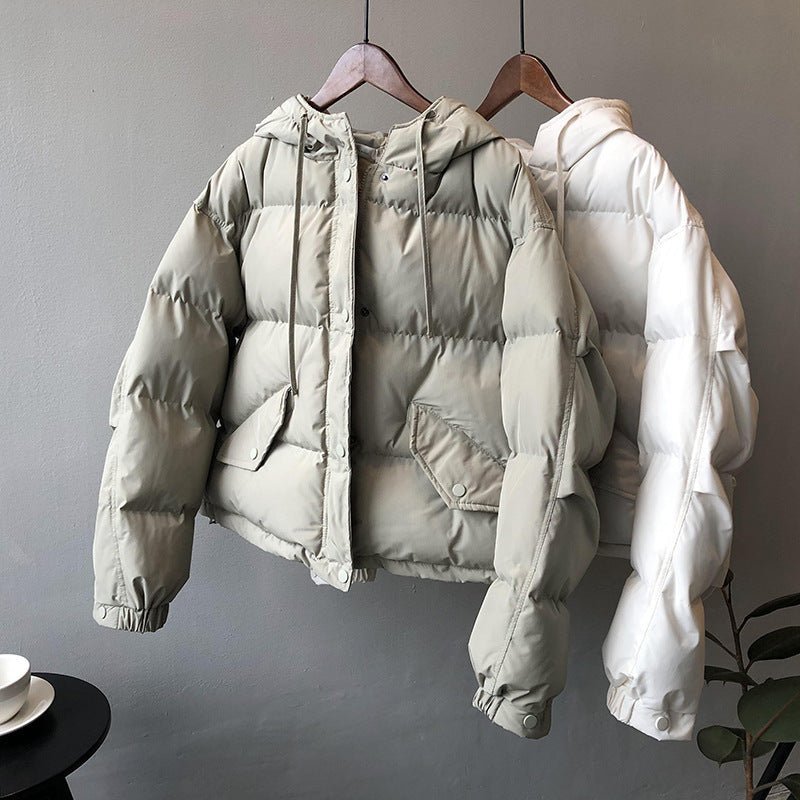 韓版小個子保暖連帽羽絨外套 - Moon Peach