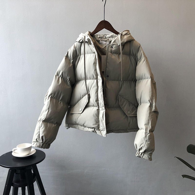 韓版小個子保暖連帽羽絨外套 - Moon Peach